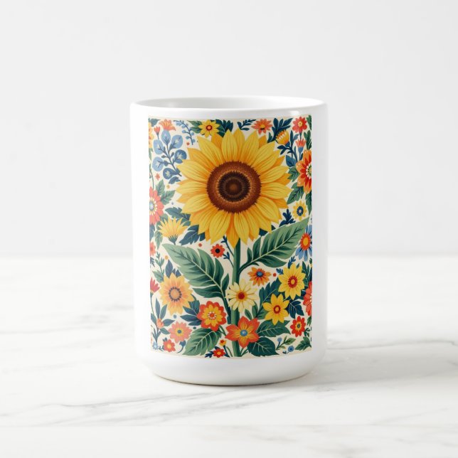 Sunflower floral mug (Centre)