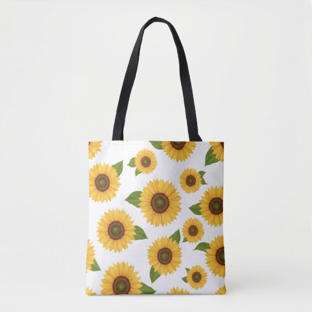 Sunflower Floral Pattern Tote Bag (Devant)