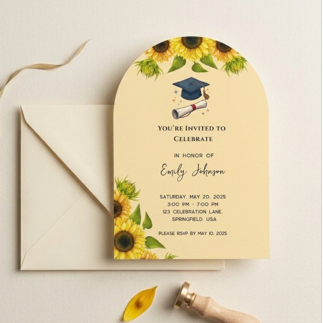 Sunflower Graduation Party Invitation (Créateur téléchargé)