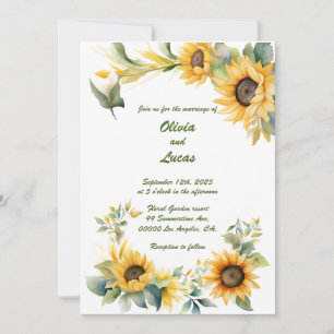 Sunflower Heart : Faire-part de mariage personnali