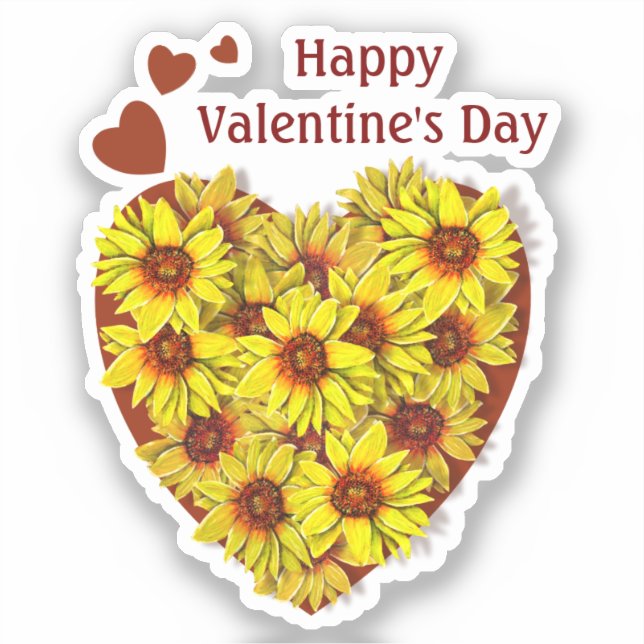 Sunflower Heart Vinyl Sticker (Recto)