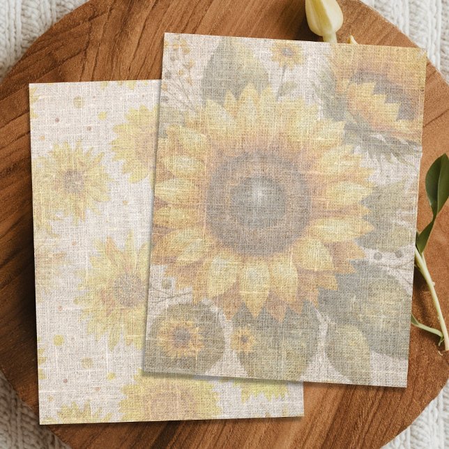 Sunflower Linen Design Scrapbook Paper (Créateur téléchargé)