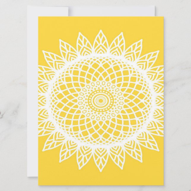 Sunflower Mandala - Unique cadeau d'anniversaire (Devant)