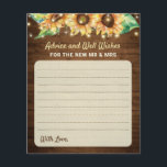 Sunflower Mariage Nouveau M. Mme Newlyweds Carte d<br><div class="desc">"Conseil & Bien Envies pour les nouvelles cartes de mariage Mr & Mrs" dans un style rustique élégant avec des lampes à cordes et des tournesols. Tout le texte est entièrement personnalisable. Mes invitations,  jeux,  décorations,  et bien plus se trouvent dans ma collection de tournesols heureux.</div>