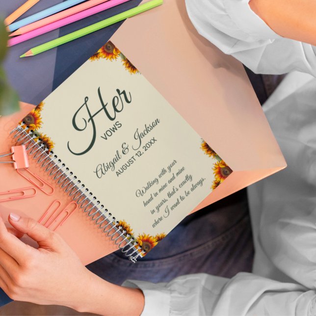 Sunflower Mariage Ses Vows Carnet personnalisable (Créateur téléchargé)