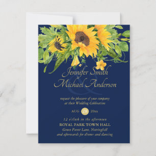 Sunflower Marine Pays Bleu Mariage floral Invitati