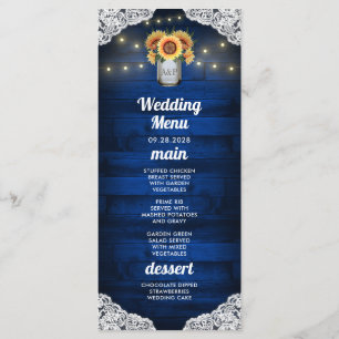 Sunflower Mason Jar Mariage dentelle en bois Carte