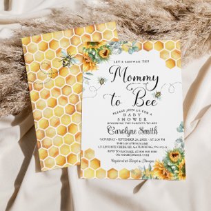 Sunflower Mommy to Bee Baby shower Invitation