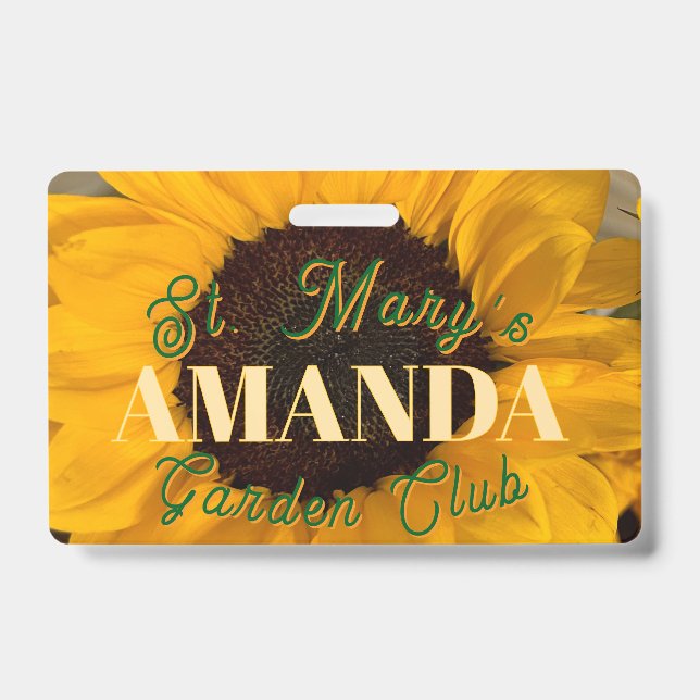 Sunflower Personalized Garden Club Badge (Avant)