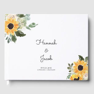 Sunflower Rustic Mariage campagnard Livre d'invité