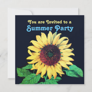 SUNFLOWER Rustic Mariage Summer Party Invitation