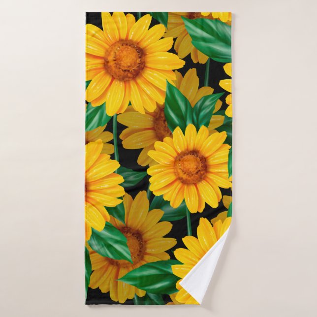 Sunflower seamless pattern. Background with yellow (Serviette de bain)