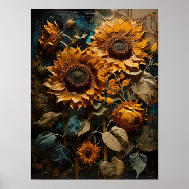 Sunflower Serenity - poster art numérique fleurs (Devant)