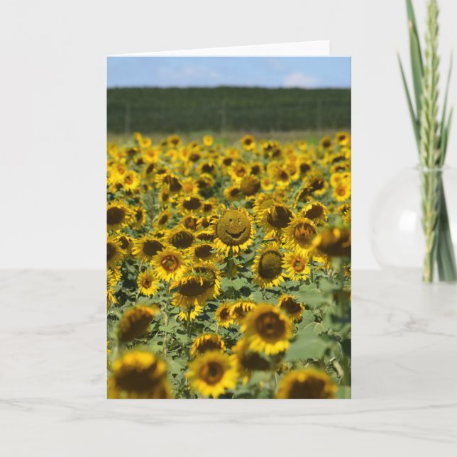 Sunflower souriante - Carte de voeux encourageante (Devant)