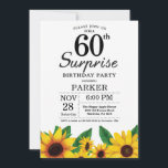 Sunflower Surprise 60e anniversaire Invitation<br><div class="desc">Sunflower Surprise 60e anniversaire Invitation. Fleurs florales et Arrière - plan blanc. Country Vintage Retro. Femmes Anniversaire. 12ème 13ème 15ème 16ème 18ème 20ème 21ème 30ème 40ème 50ème 60ème 70ème 80ème 90ème 100ème, tout âge. Numérique imprimable. Pour plus de personnalisation, cliquez sur le bouton "Customiser" et utilisez notre outil de conception...</div>