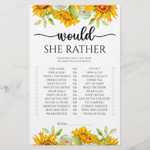 Sunflower Voudrait-elle plutôt nuptiale jeu de dou