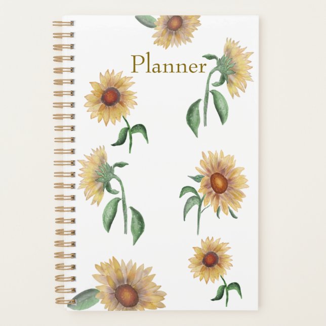 Sunflower Watercolor Annual Planner (Devant)