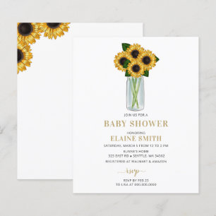 Sunflowers Baby shower neutre par sexe Invitation