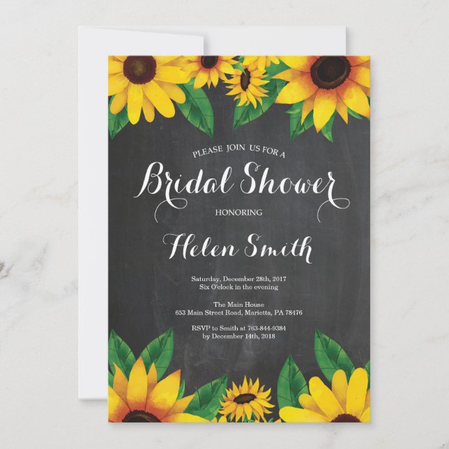 Sunflowers Bridal Showboard Invitation (Devant)