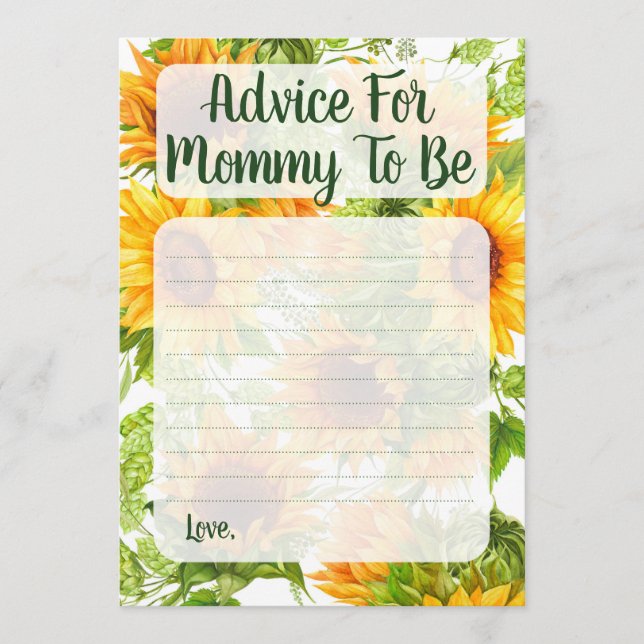 Sunflowers Conseil Pour Maman D'Être Douche Jeu (Devant)