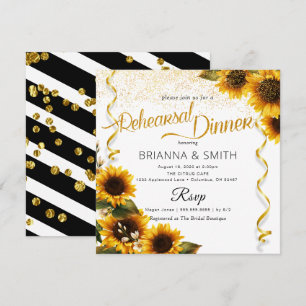 Sunflowers Élégant Dîner de répétition Invitation