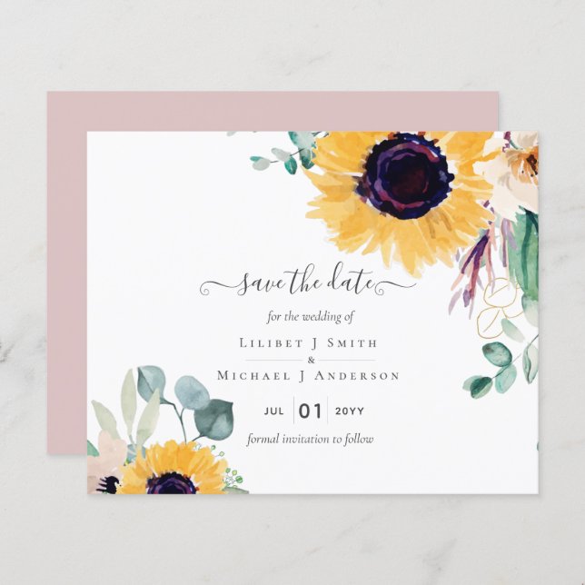 Sunflowers Eucalyptus Mariage de verdure (Devant / Derrière)