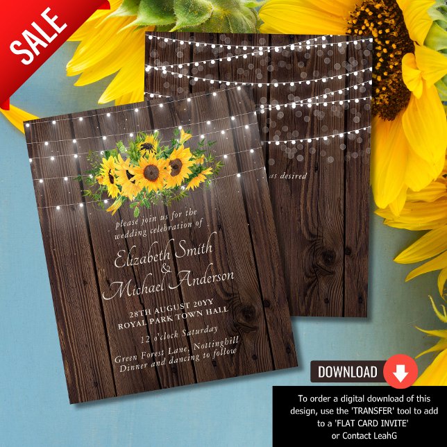 Sunflowers Invitation par Low Budget Mariage Netwo (Créateur téléchargé)