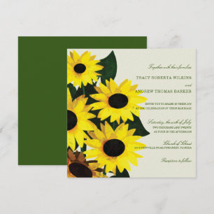 Sunflowers Invitations Mariage Jaune