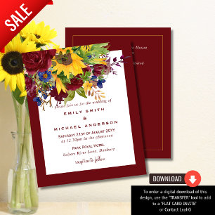 Sunflowers Maron jaune Bourgogne Mariage floral