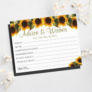Sunflowers moderne Mariage Conseils Cartes de souh