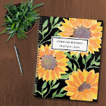 Sunflowers Personnalisé 2023<br><div class="desc">Ce planificateur unique est décoré de tournesols couleur jaune et de feuilles verts sur un arrière - plan noir. Facilement personnalisable avec votre nom et votre année. Parce que nous créons notre oeuvre, vous ne trouverez pas cette image exacte d'autres designers. Aquarelle originale © Michele Davies.</div>