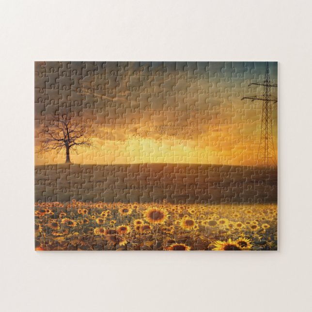 Sunflowers Sunset Puzzle cadeau (Horizontal)