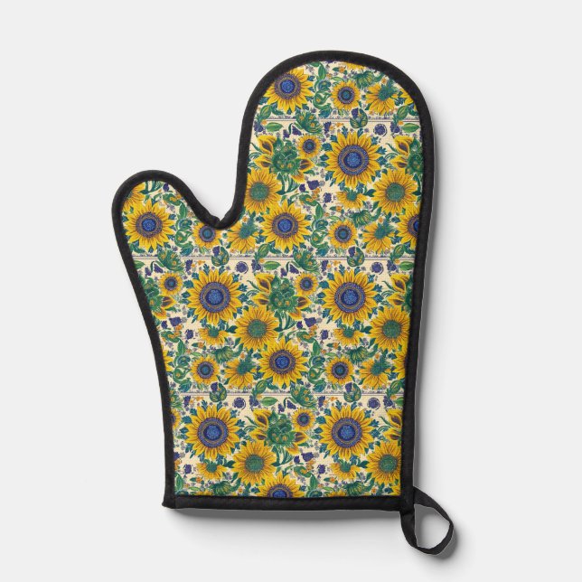 Sunflowers Ukrainian folk art motifs Apron (Recto)