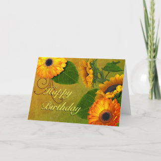 Sunflowers & Zinnias Carte d'anniversaire