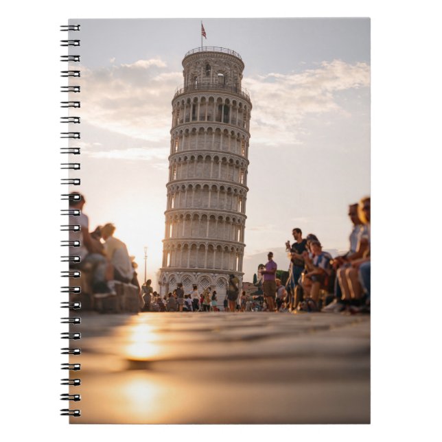 Sunlit Pisa Tower Street View Carnet (Devant)