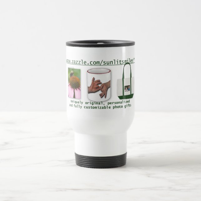 SunlitSmiles Carte de visite Travel Mug (Centre)