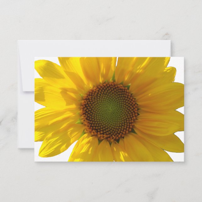 Sunny Sunflower Carte pour notes noir personnalisé (Devant)