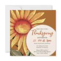 Sunny Sunflower, Invitation Thanksgiving