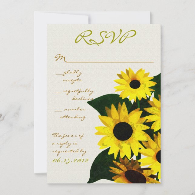 Sunny Sunflowers - cartes rsvp (Devant)