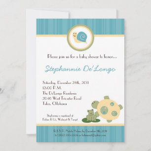 Sunny Turtle Sea Life Snail Baby shower Invitation