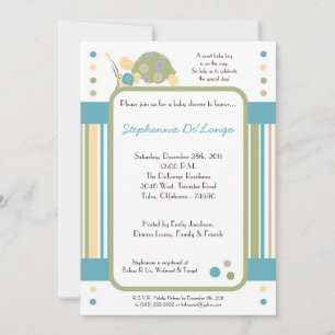 Sunny Turtle Sea Life Snail Baby shower Invitation