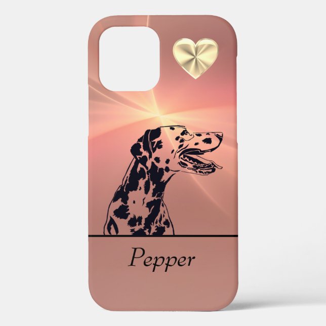 Sunray rose encre Dalmatien Chien Coque 12 (Verso)