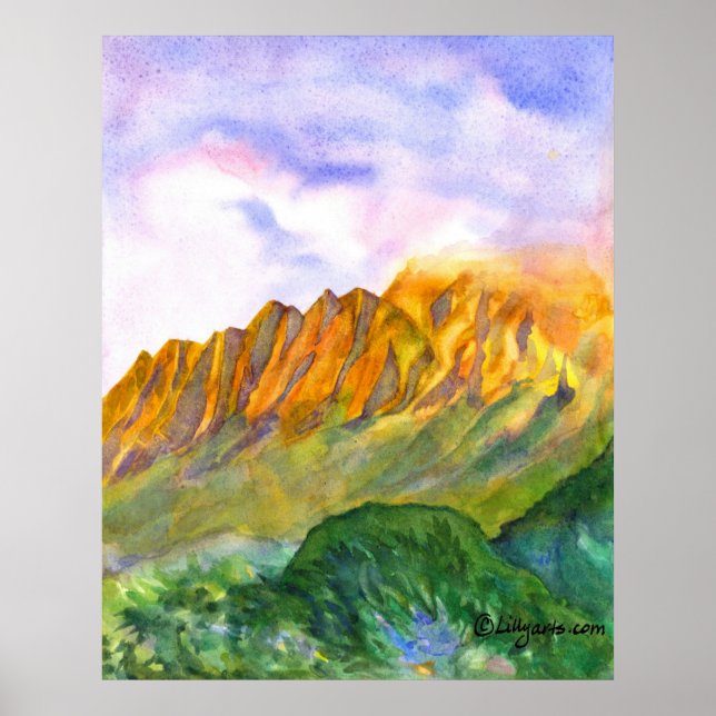 Sunrise Cliffs Kauai Imprimer et poster (Devant)