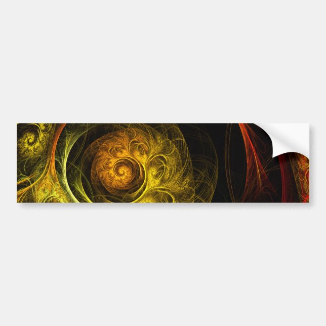Sunrise Floral Red Abstract Art Bumper Sticker (Devant)