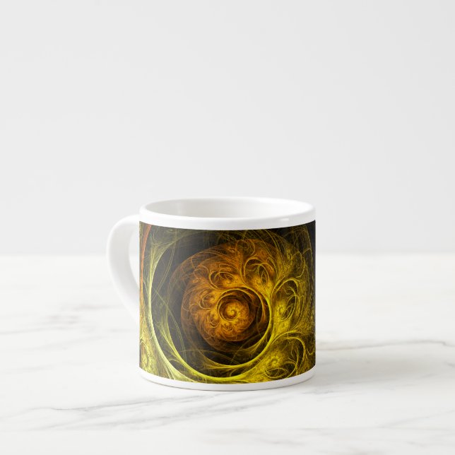 Sunrise Floral Rouge Abstrait Art Espresso Mug (Devant gauche)