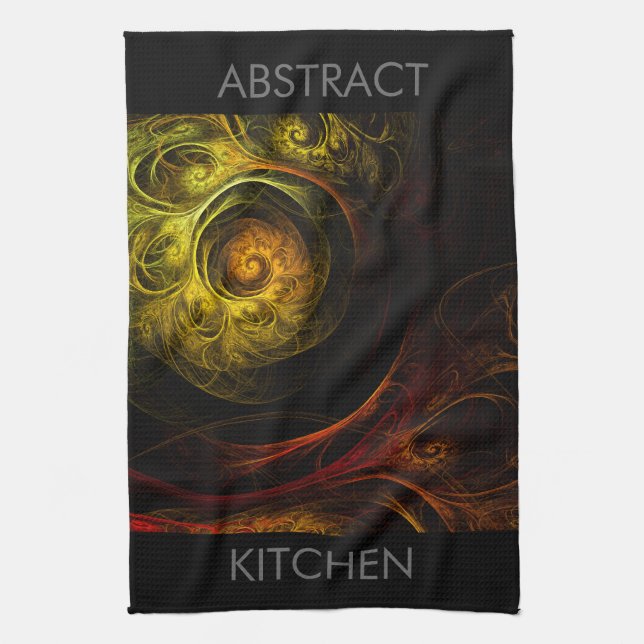 Sunrise Floral Rouge Art Abstrait Serviette de cui (Vertical)