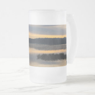 Sunrise Glory Frosted Glass Beer Mug