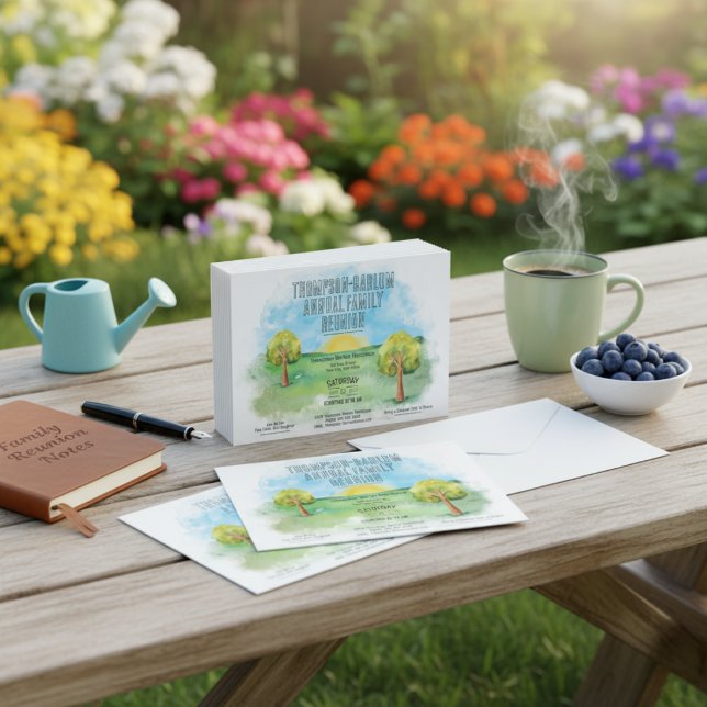 Sunrise Meadows Family Reunion Invitation Carte po (Sunrise Meadows Family Reunion Invitation Postcard)
