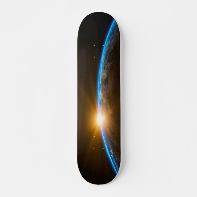 sunrise space galaxy skateboard deck (Devant)