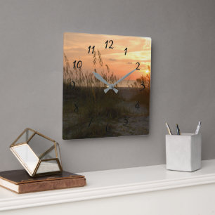 Sunrise Tybee Island, Géorgie Horloge murale